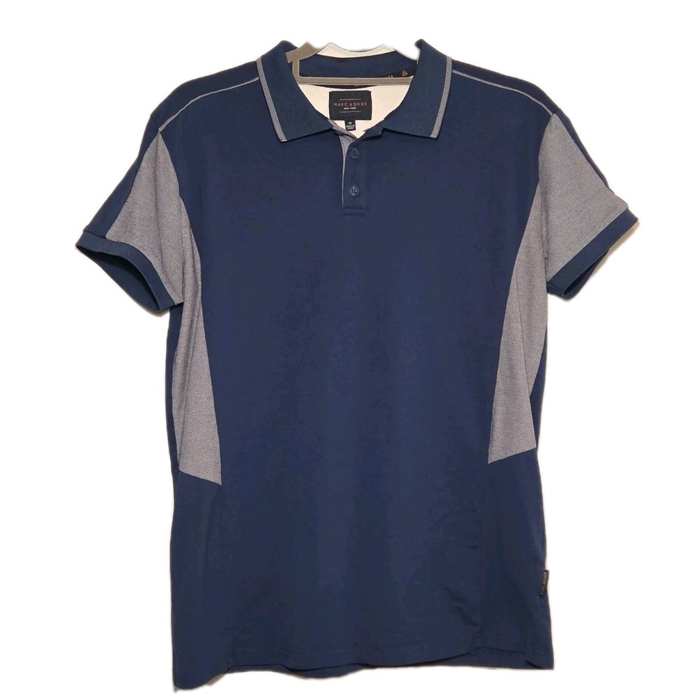 Marc Asher Golf Polo Men's Medium Blue Athleisure Sporty Business Casual Travel